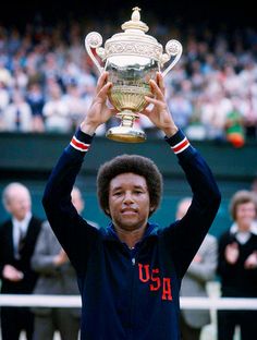 Arthur Ashe Defeating Jimmy Connors in 4 sets. Wimbledon 1975
